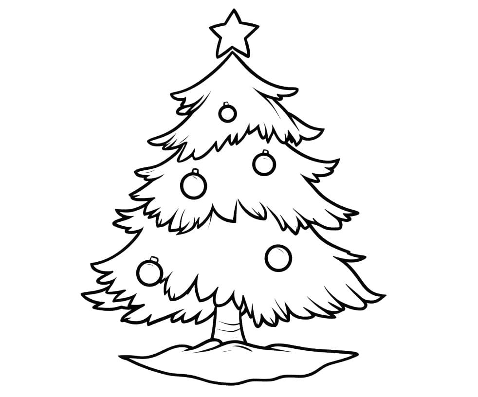 Dibujos de Dibujar Árbol De Navidad imprimible para colorear