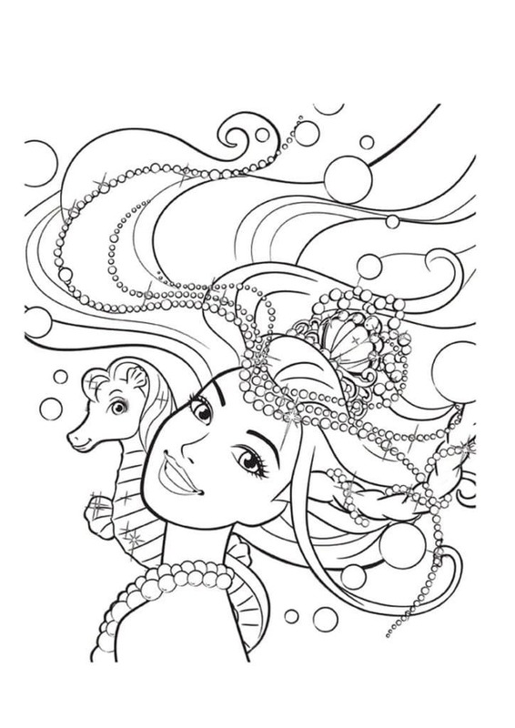 Dibujos de Dibujar Barbie Sirena 4 para colorear