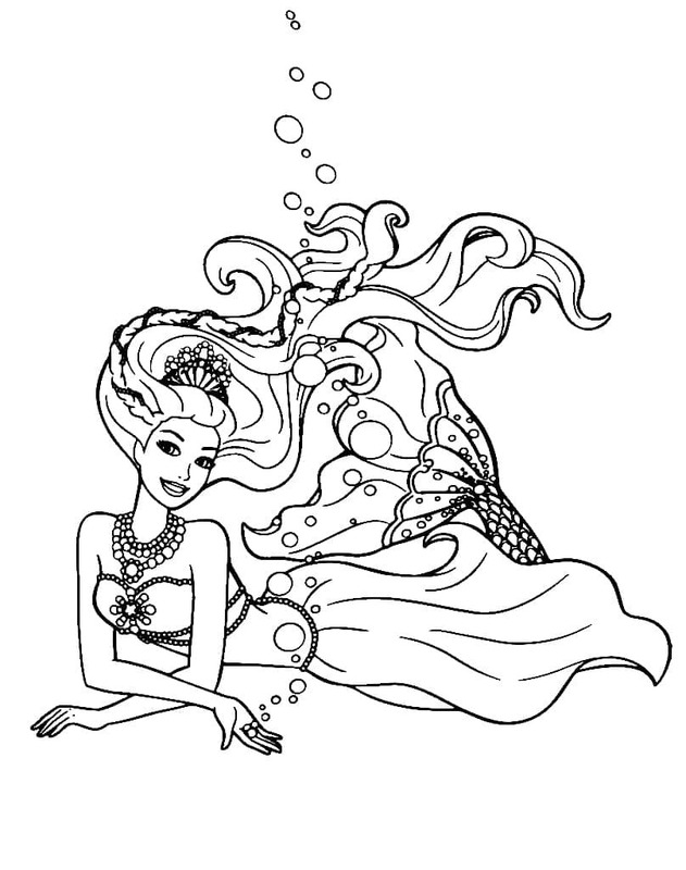 Dibujos de Dibujar Barbie Sirena 5 para colorear