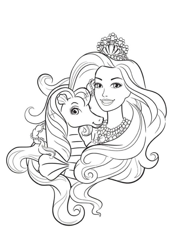 Dibujos de Dibujar Barbie Sirena 6 para colorear