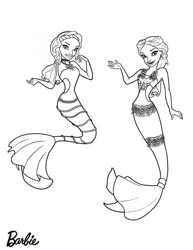 Dibujos de Dibujar Barbie Sirena en niños para colorear