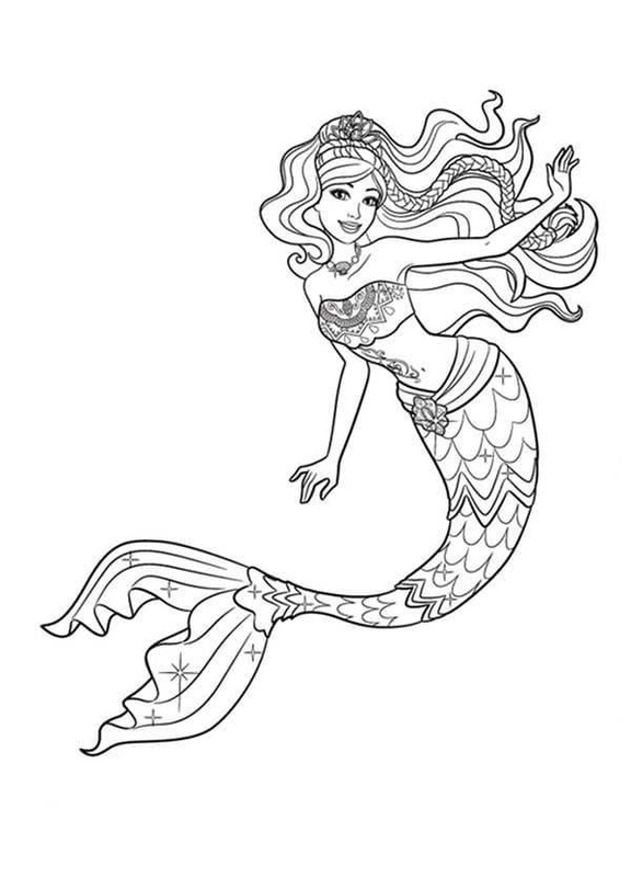 Dibujos de Dibujar Barbie Sirena fácil imprimible para colorear