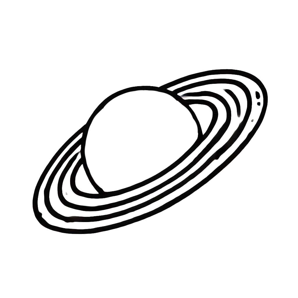 Dibujos de Dibujar básico Saturno fácil para colorear