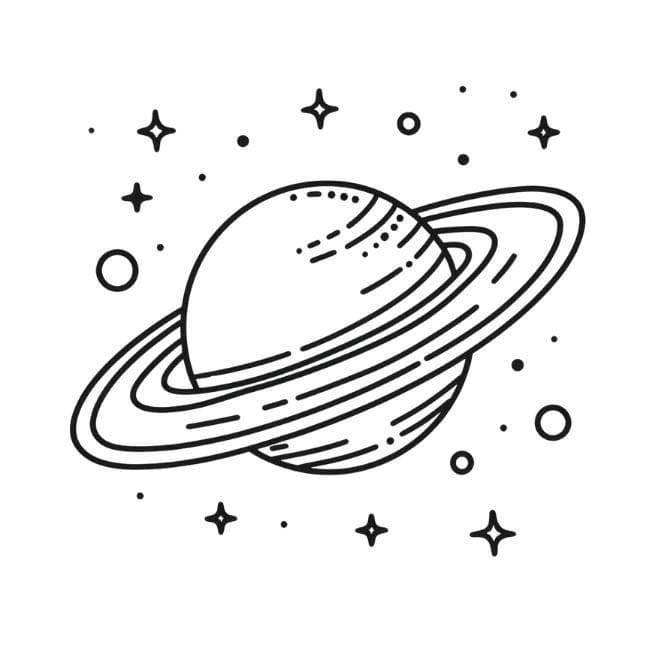 Dibujos de Dibujar básico Saturno Imagen para colorear