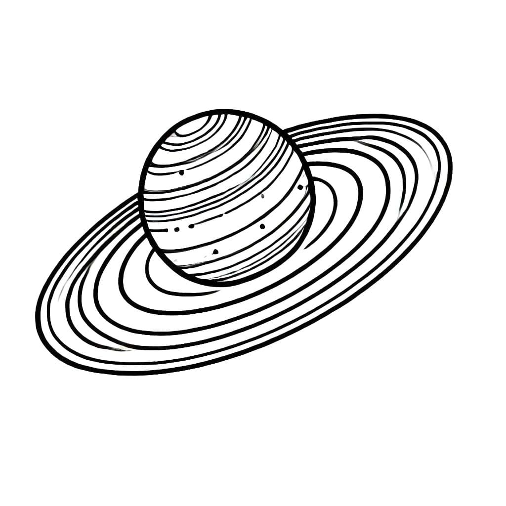 Dibujos de Dibujar básico Saturno imprimible para colorear