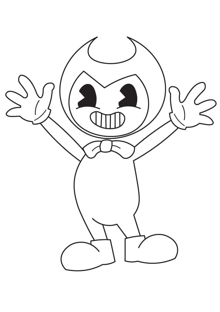 Dibujar Bendy feliz para imprimir para colorir