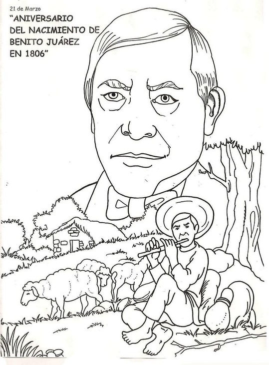 Dibujos de Dibujar Benito Juárez gratis para colorear