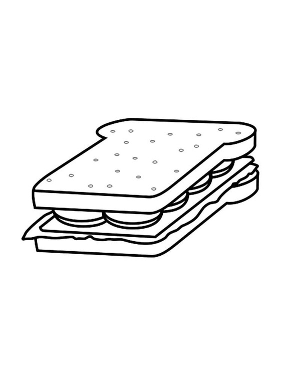 Dibujos de Dibujar boceto de sándwich para colorear