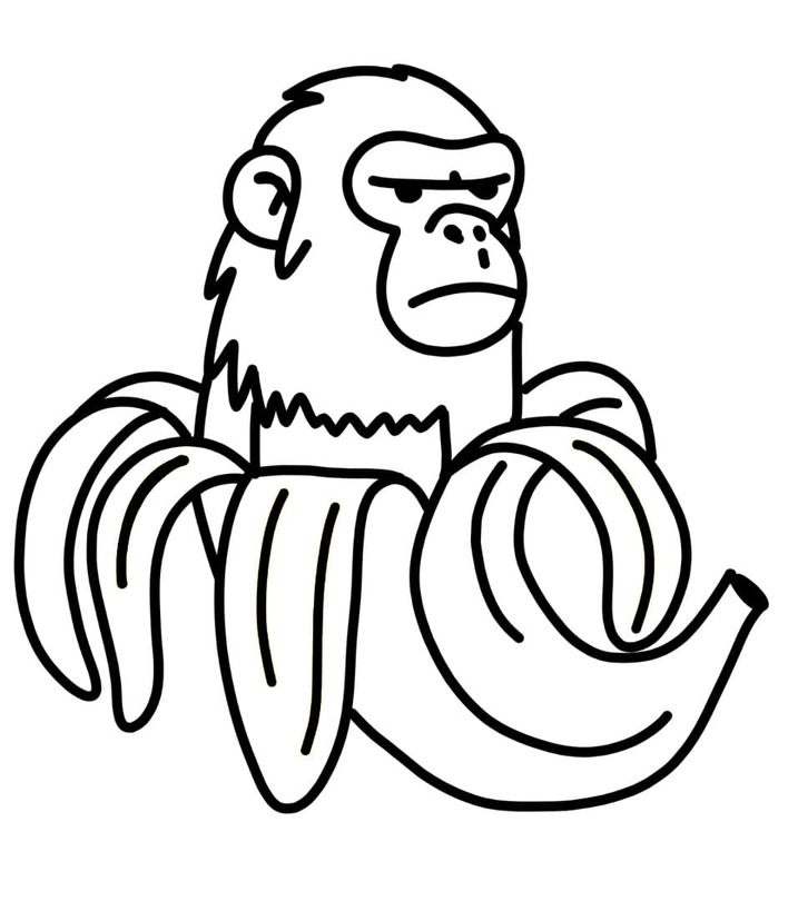 Dibujos de Dibujar Brainrot Chimpanzini Bananini para colorear