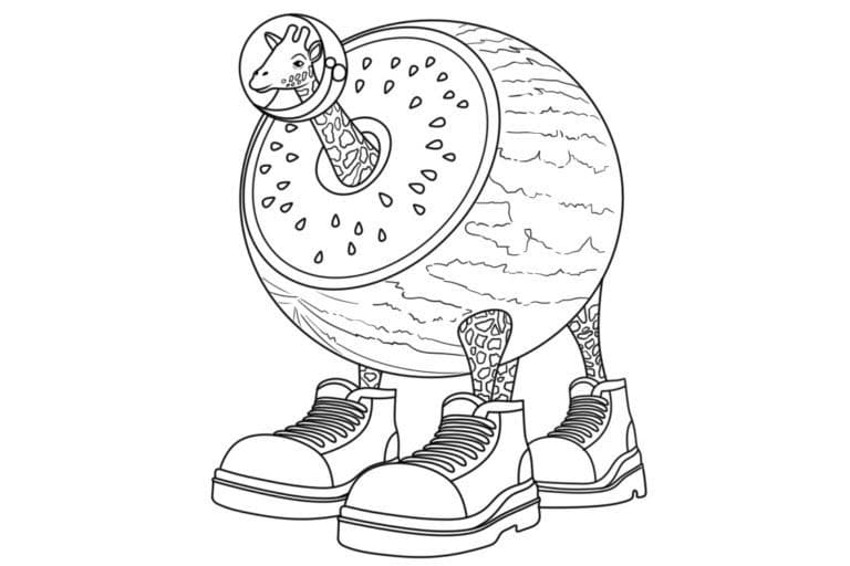 Dibujos de Dibujar Brainrot Girafa Celestre para colorear