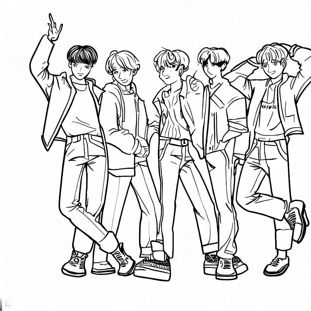 Dibujos de Dibujar BTS es genial para colorear