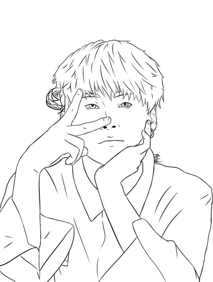 Dibujos de Dibujar BTS Guapo para colorear