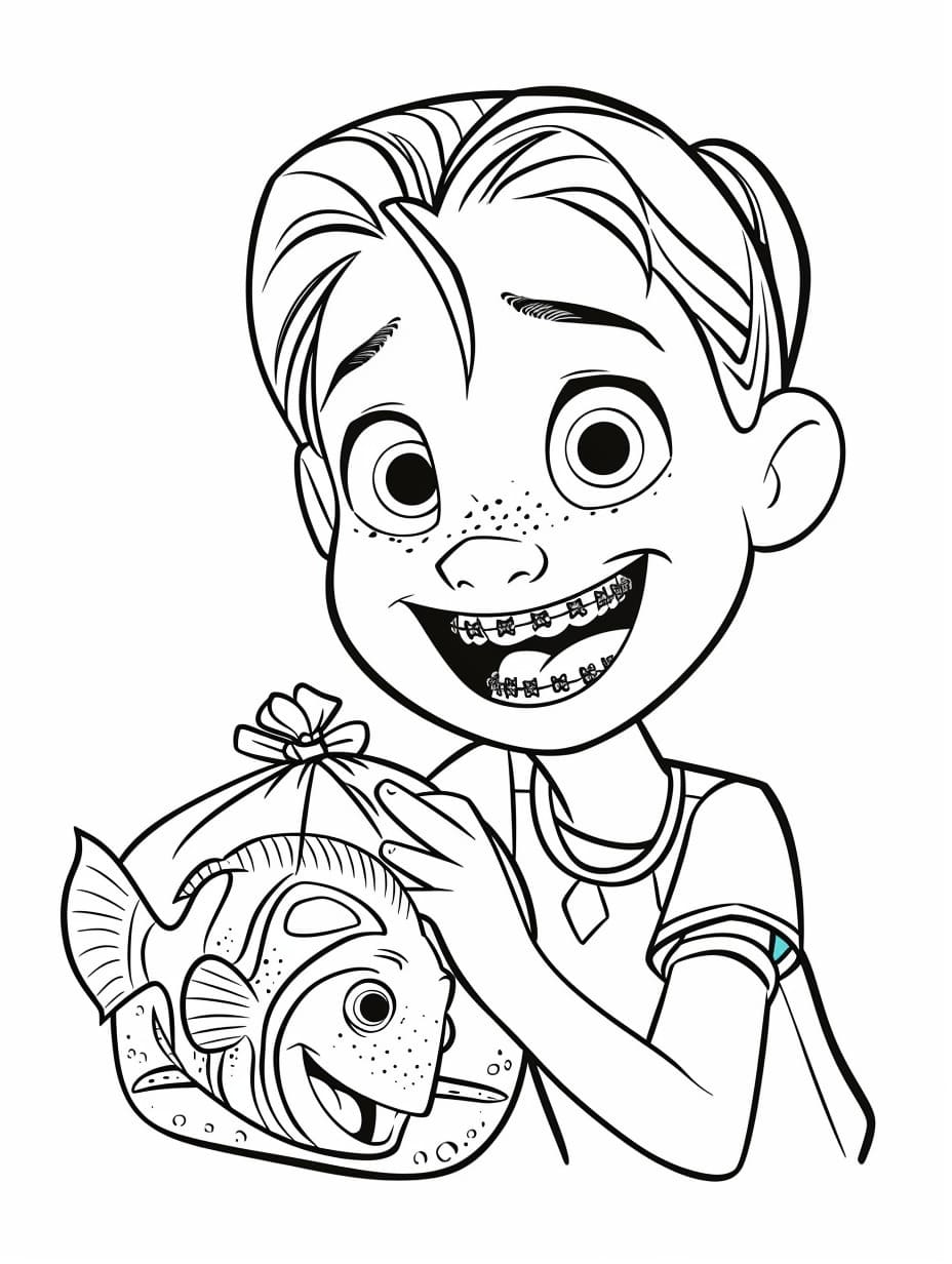 Dibujar Buscando a Nemo fácil para colorir