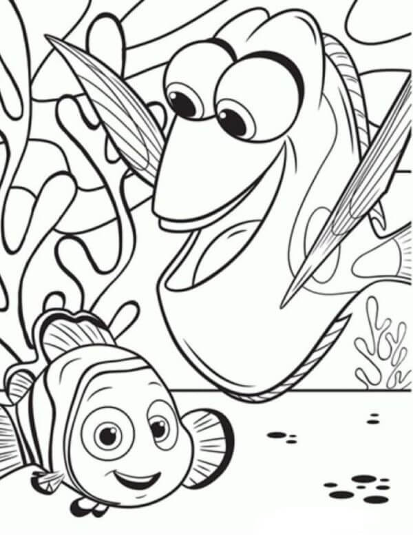 Dibujar Buscando A Nemo imprimible gratis para colorir