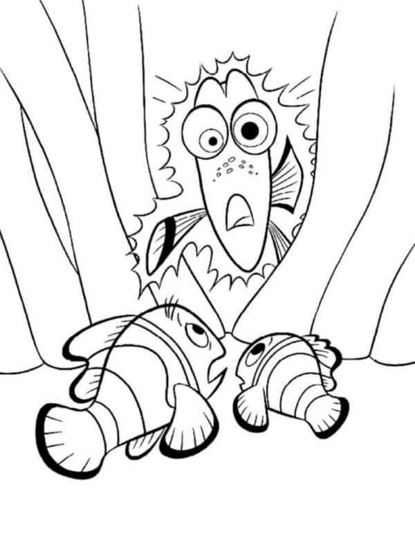Dibujar Buscando A Nemo Imprimible para niños para colorir