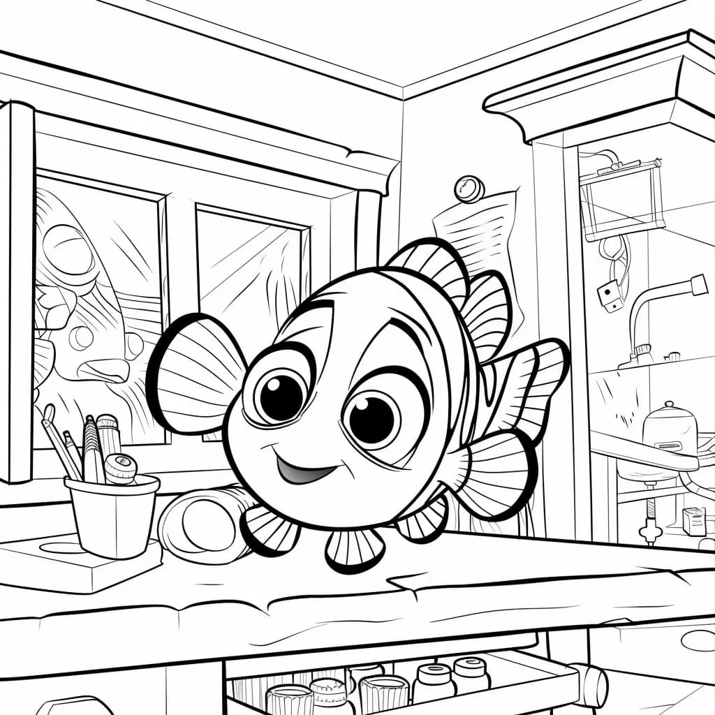 Dibujar Buscando a Nemo lindo gratis para colorir