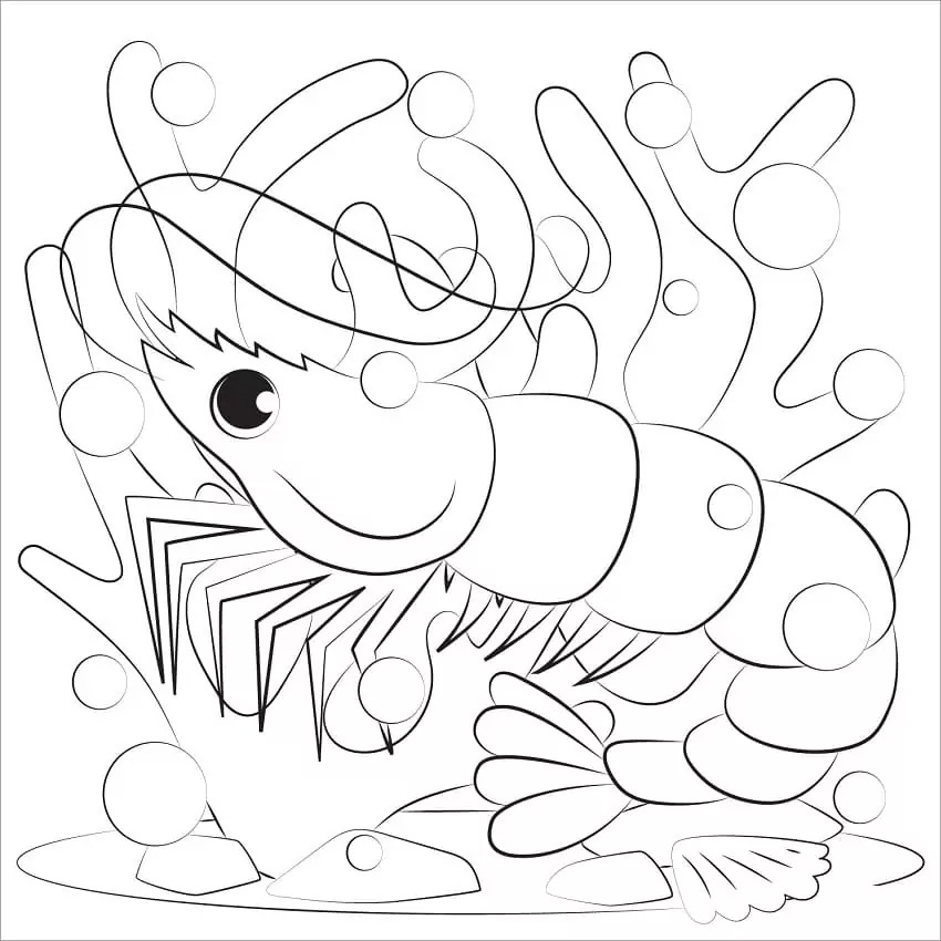 Dibujos de Dibujar camarones para colorear