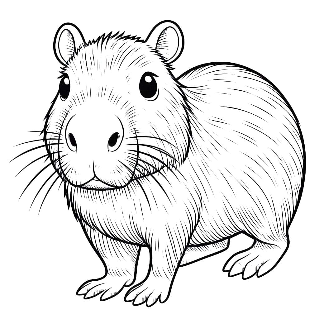 Dibujos de Dibujar Carpincho 1 para colorear