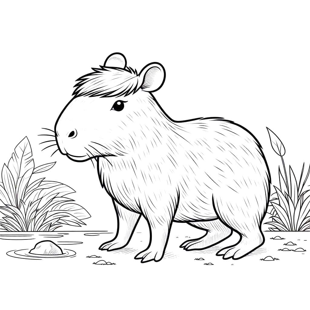 Dibujos de Dibujar Carpincho 2 para colorear