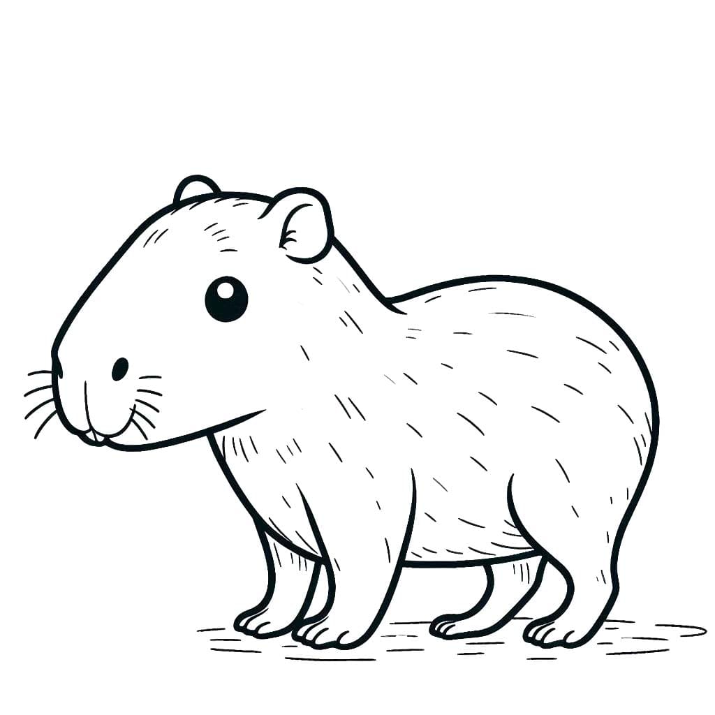 Dibujos de Dibujar Carpincho 3 para colorear