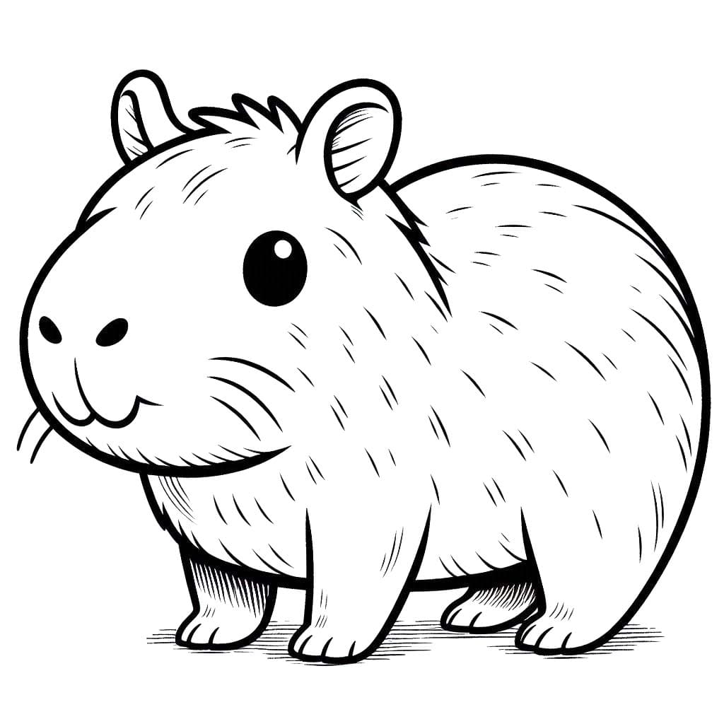 Dibujos de Dibujar Carpincho 5 para colorear