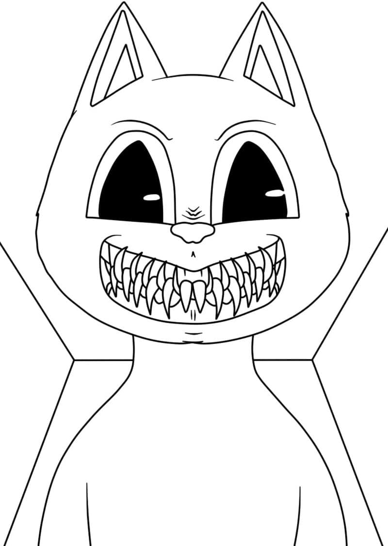 Dibujos de Dibujar Cartoon Cat aterrador para colorear