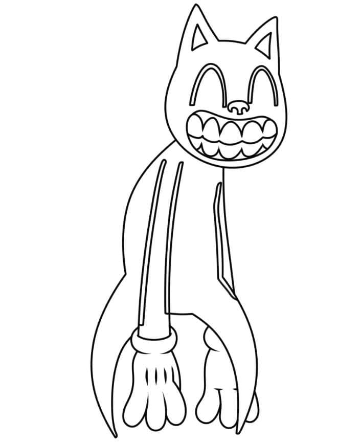 Dibujos de Dibujar Cartoon Cat fácil en niños para colorear