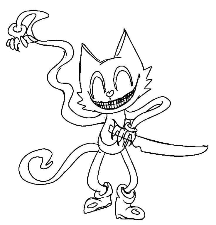 Dibujos de Dibujar Cartoon Cat fácil para colorear