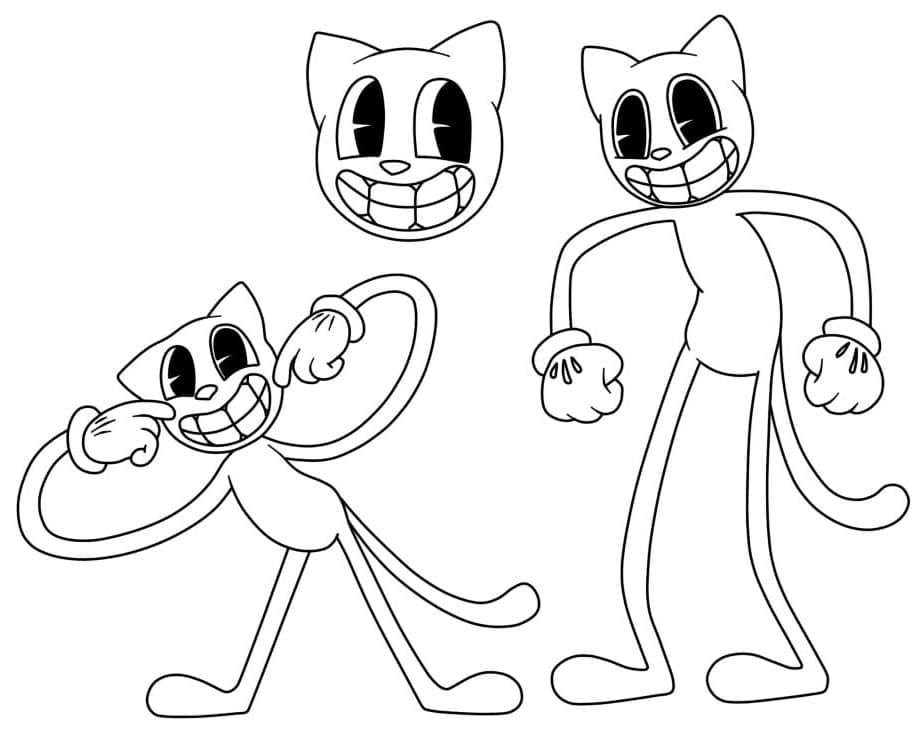 Dibujos de Dibujar Cartoon Cat lindo para colorear
