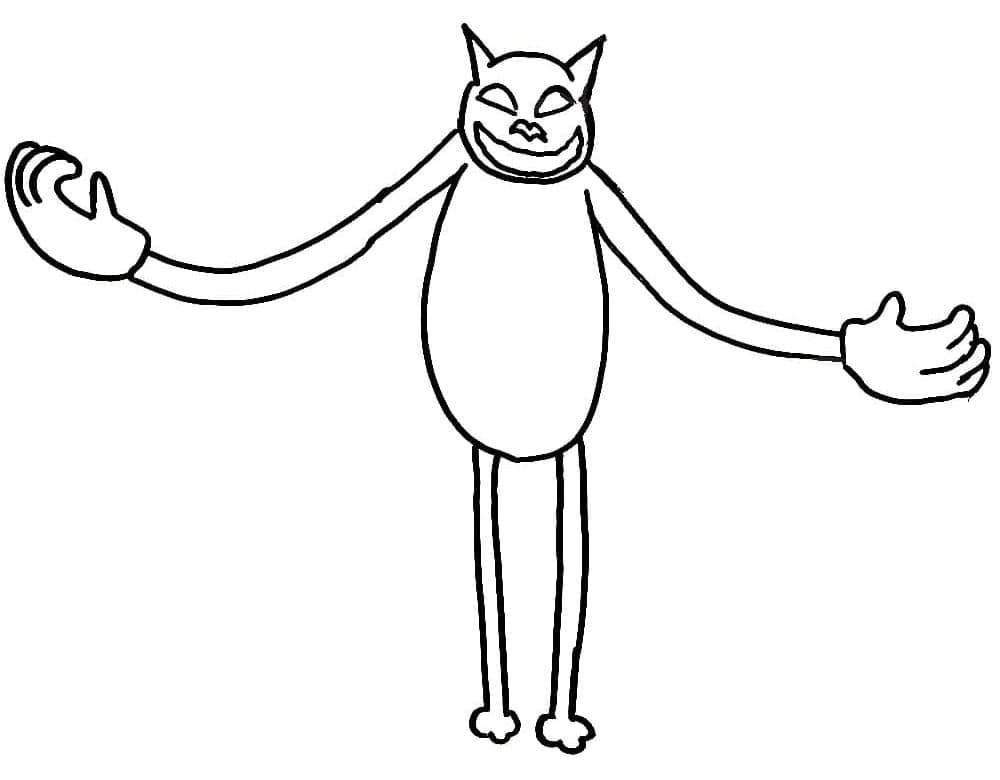 Dibujos de Dibujar Cartoon Cat para niños para colorear