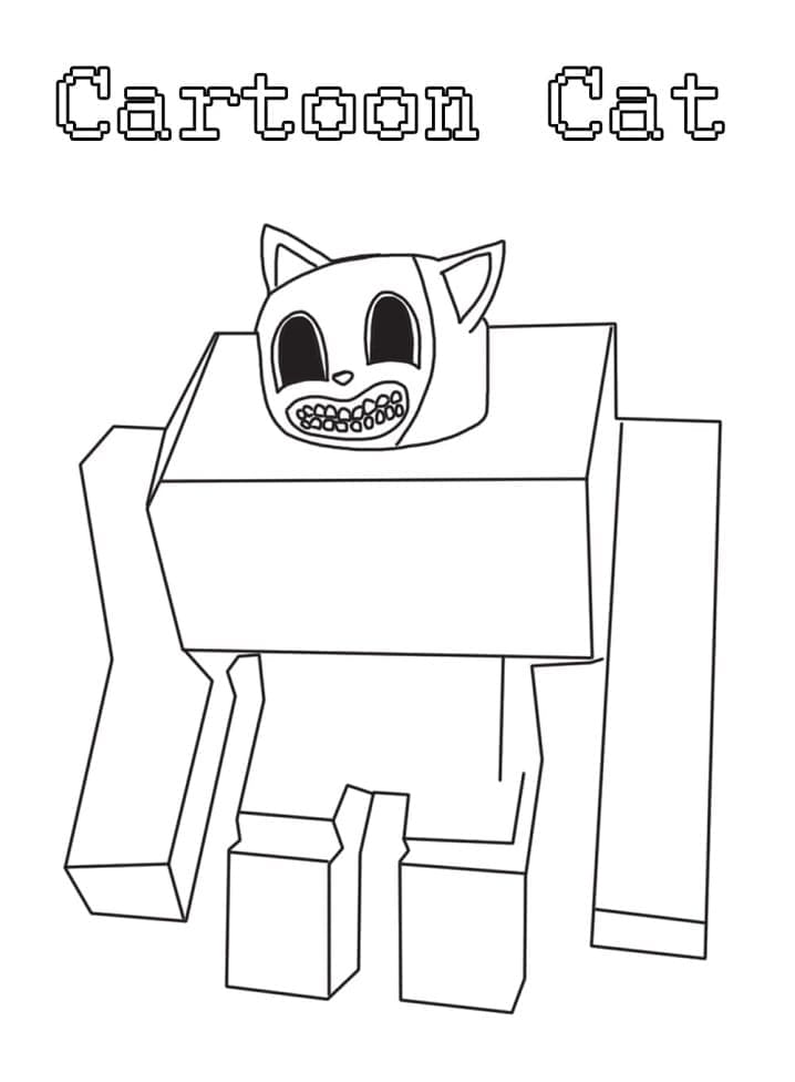 Dibujos de Dibujar Cartoon Cat sencillo para colorear