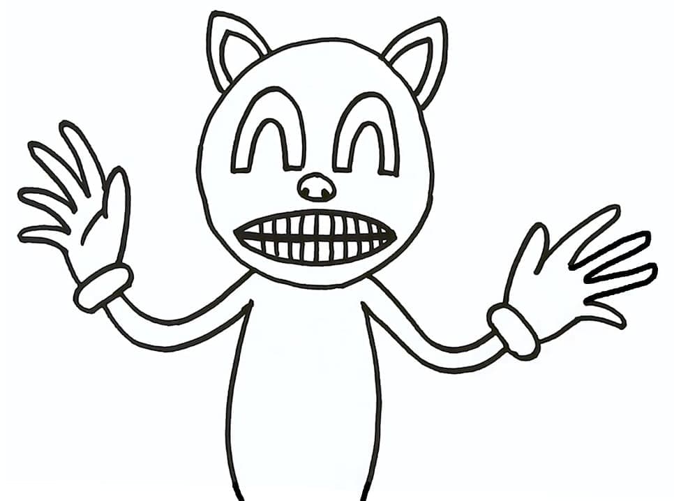 Dibujos de Dibujar Cartoon Cat sonriente para colorear