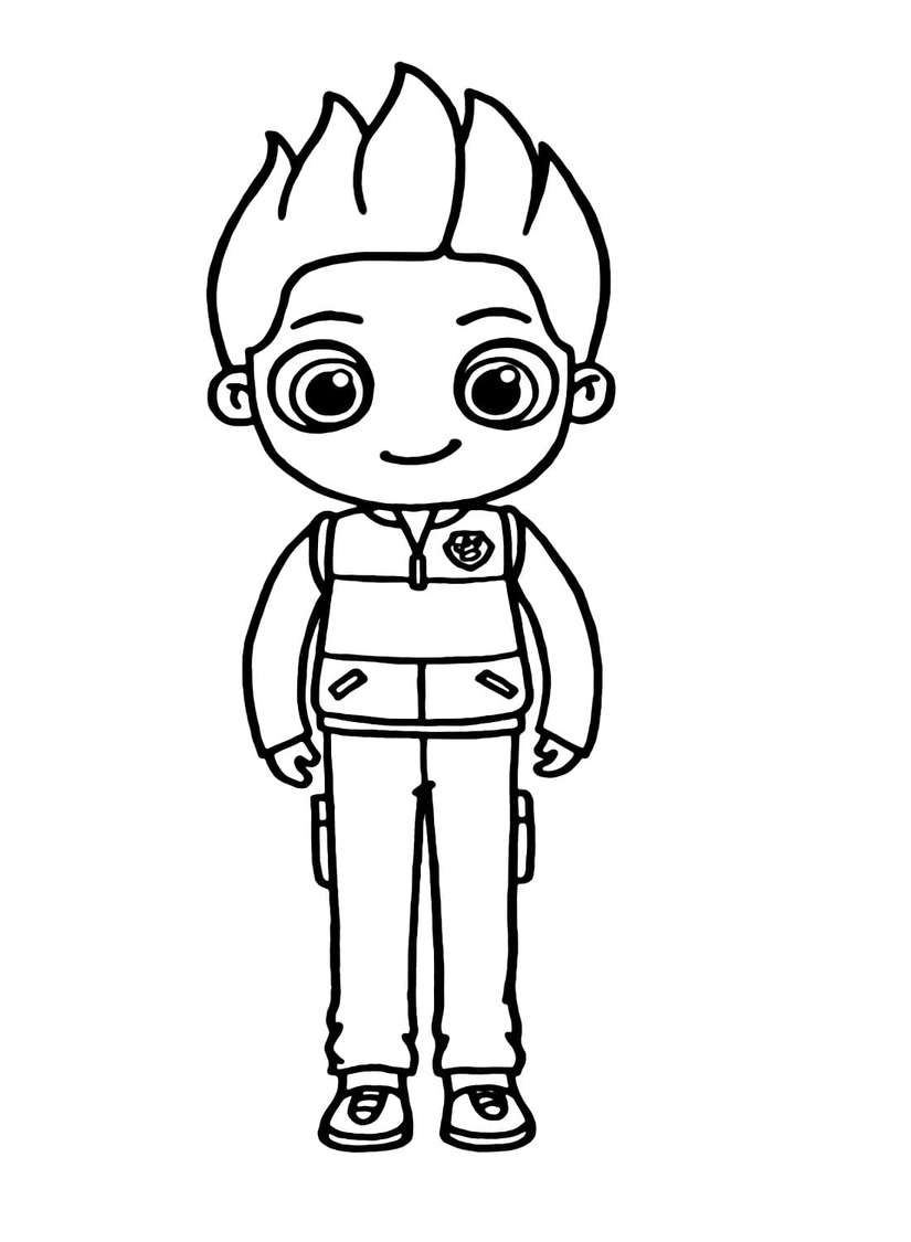 Dibujos de Dibujar Chibi Ryder Paw Patrol para colorear