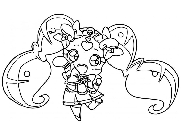 Dibujos de Dibujar chica chibi de Glitter Force para colorear
