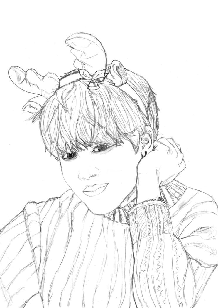 Dibujos de Dibujar chico cool de BTS para colorear