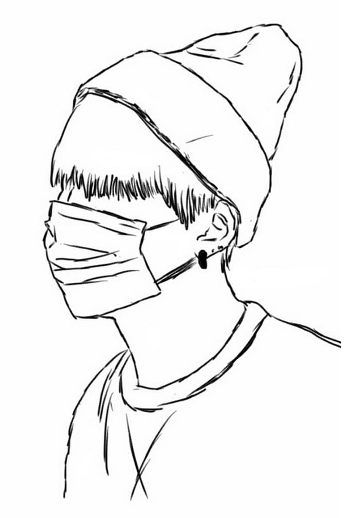 Dibujos de Dibujar chicos de Bangtan BTS para colorear