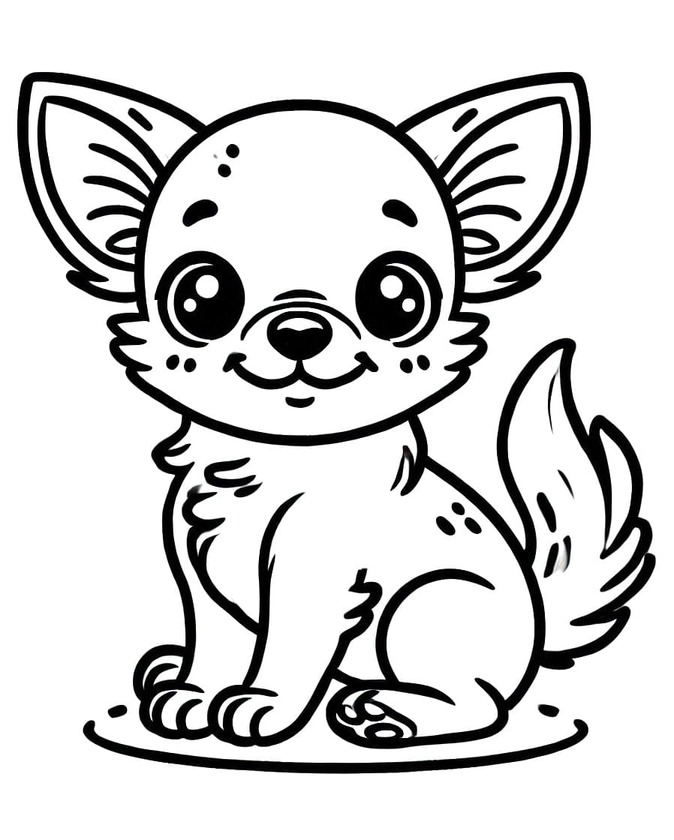 Dibujos de Dibujar chihuahua feliz para colorear