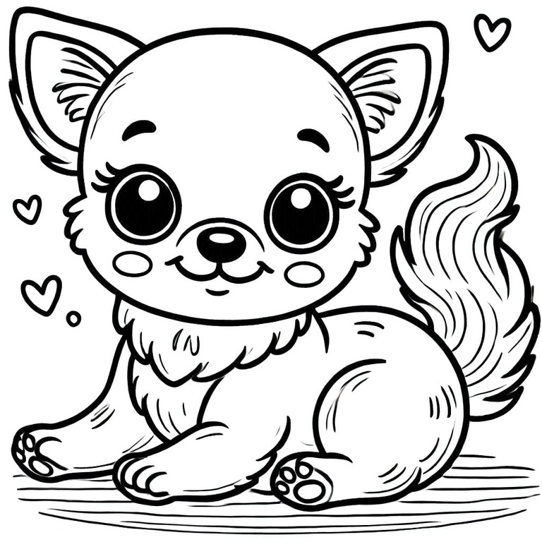 Dibujos de Dibujar chihuahua lindo para colorear