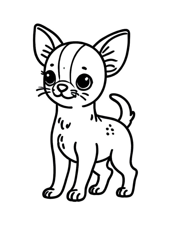 Dibujos de Dibujar chihuahua sencillo para colorear