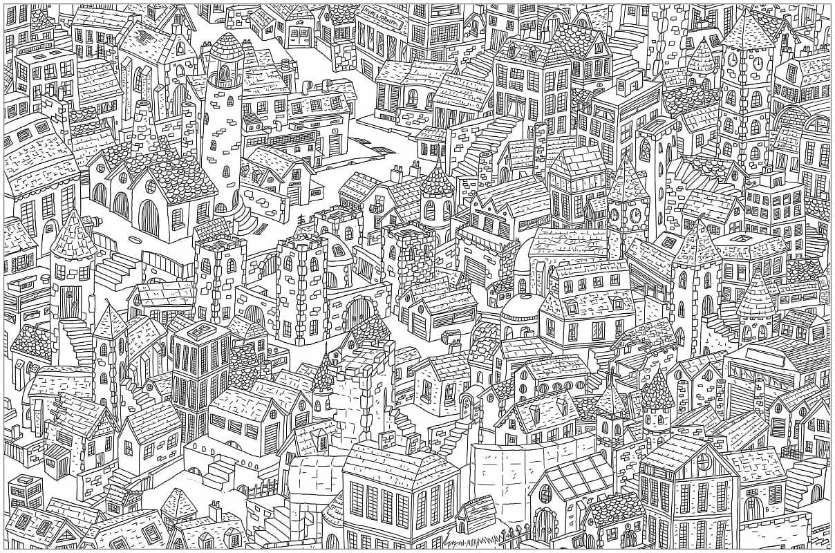 Dibujos de Dibujar Ciudad gratis para niños para colorear