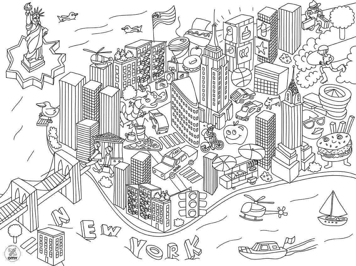 Dibujos de Dibujar Ciudad imprimible para colorear