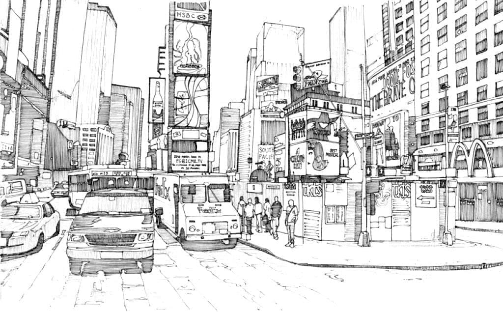Dibujos de Dibujar Ciudad para niños para colorear