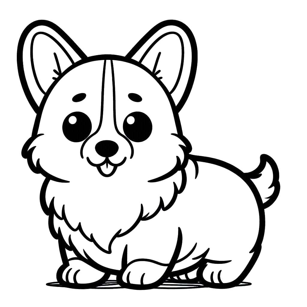 Dibujos de Dibujar Corgi 1 para colorear