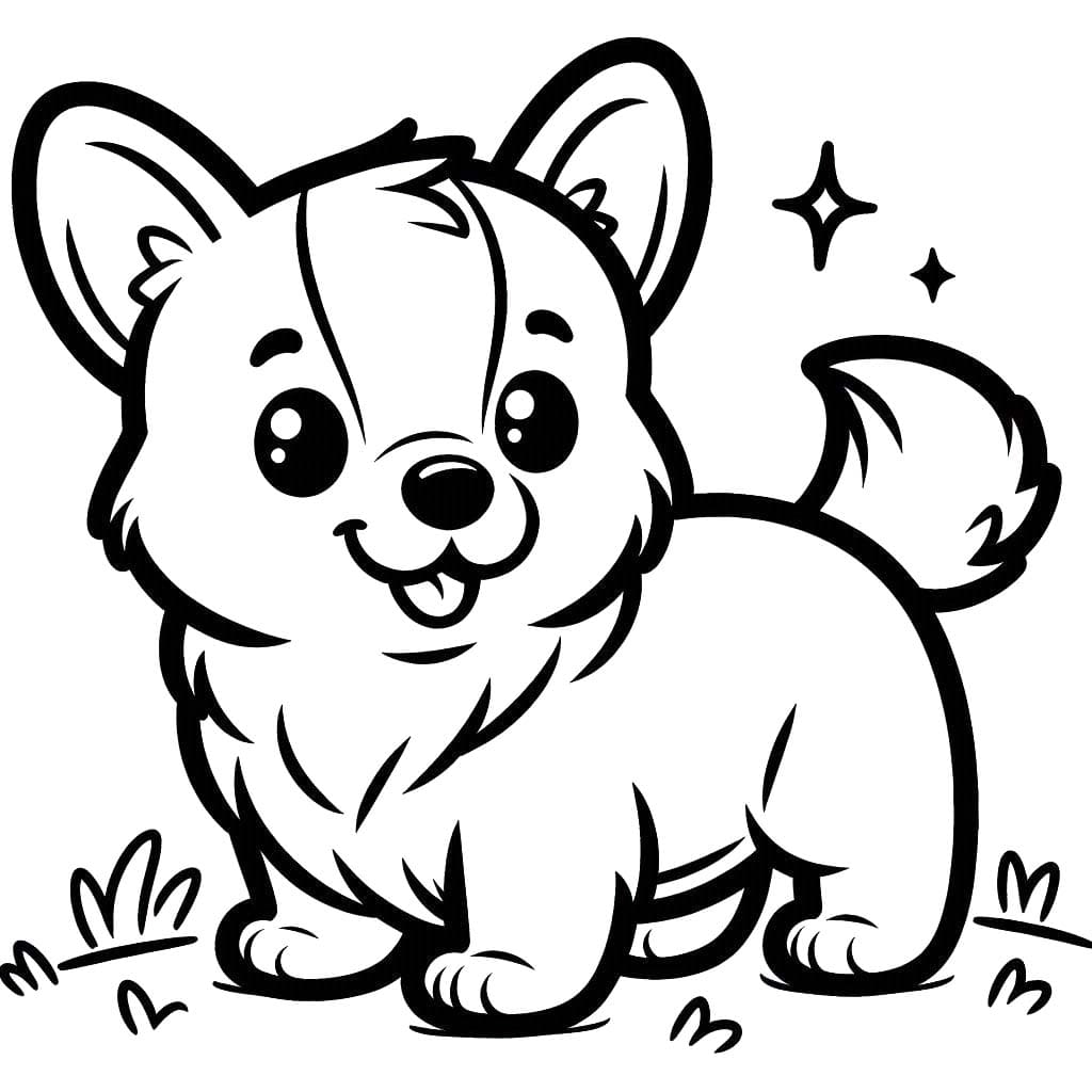 Dibujos de Dibujar Corgi 2 para colorear