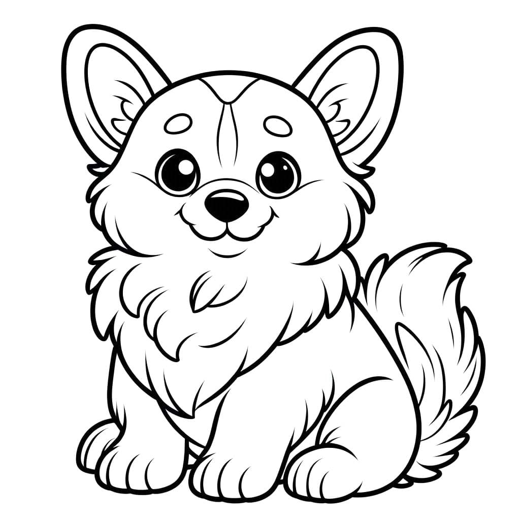 Dibujos de Dibujar Corgi 3 para colorear