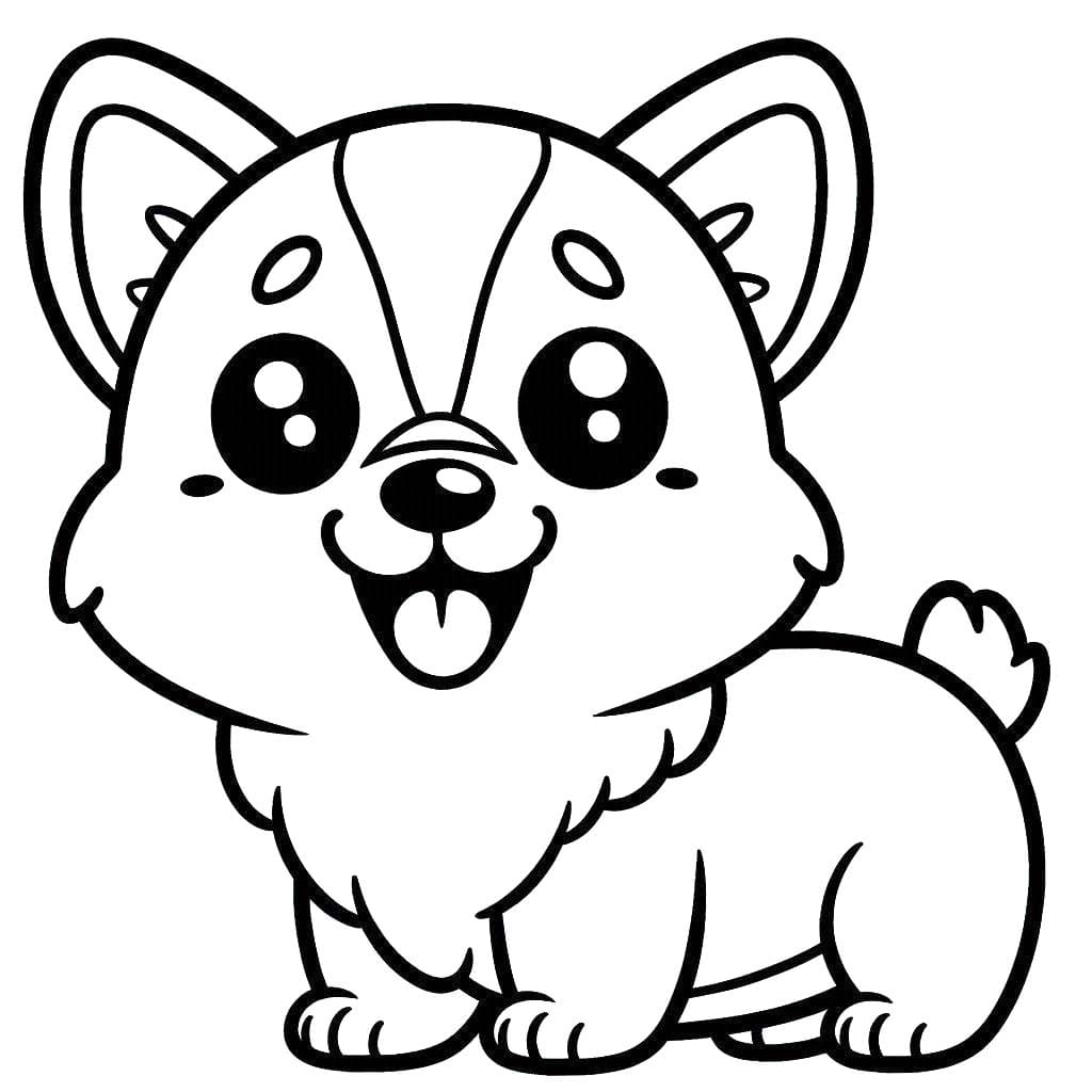 Dibujos de Dibujar Corgi 4 para colorear