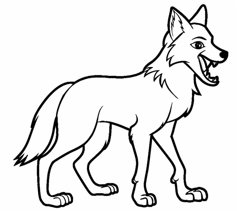 Dibujos de Dibujar Coyote fácil para colorear