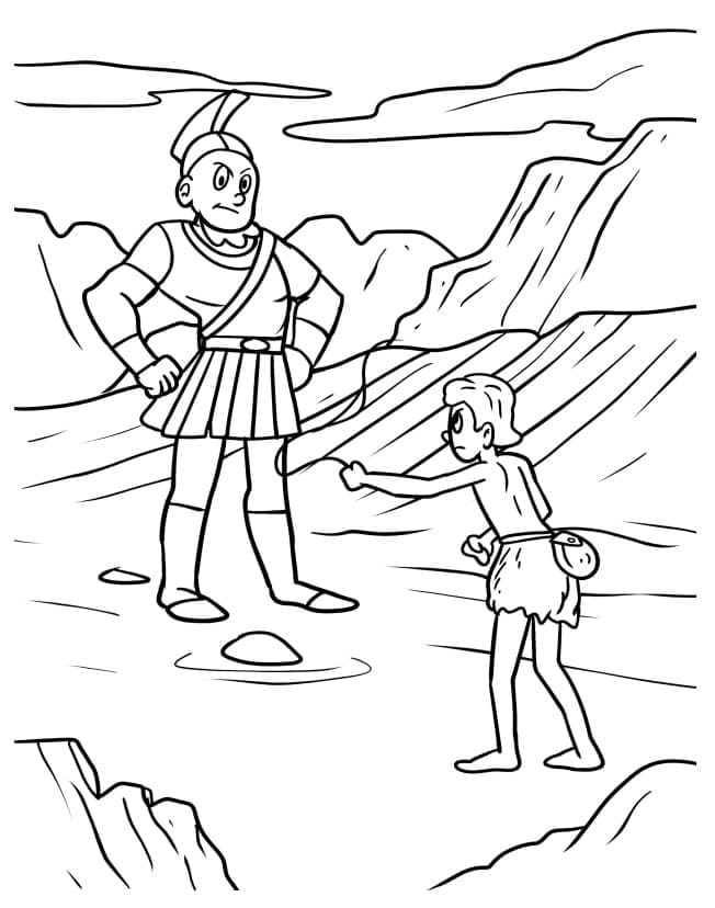 Dibujos de Dibujar David y Goliat para colorear