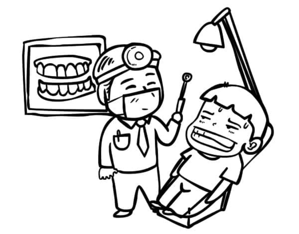 Dibujos de Dibujar Dentista básico en niños para colorear
