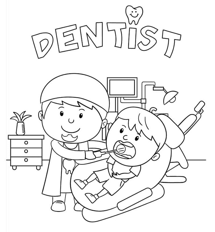 Dibujos de Dibujar Dentista fácil en niños para colorear